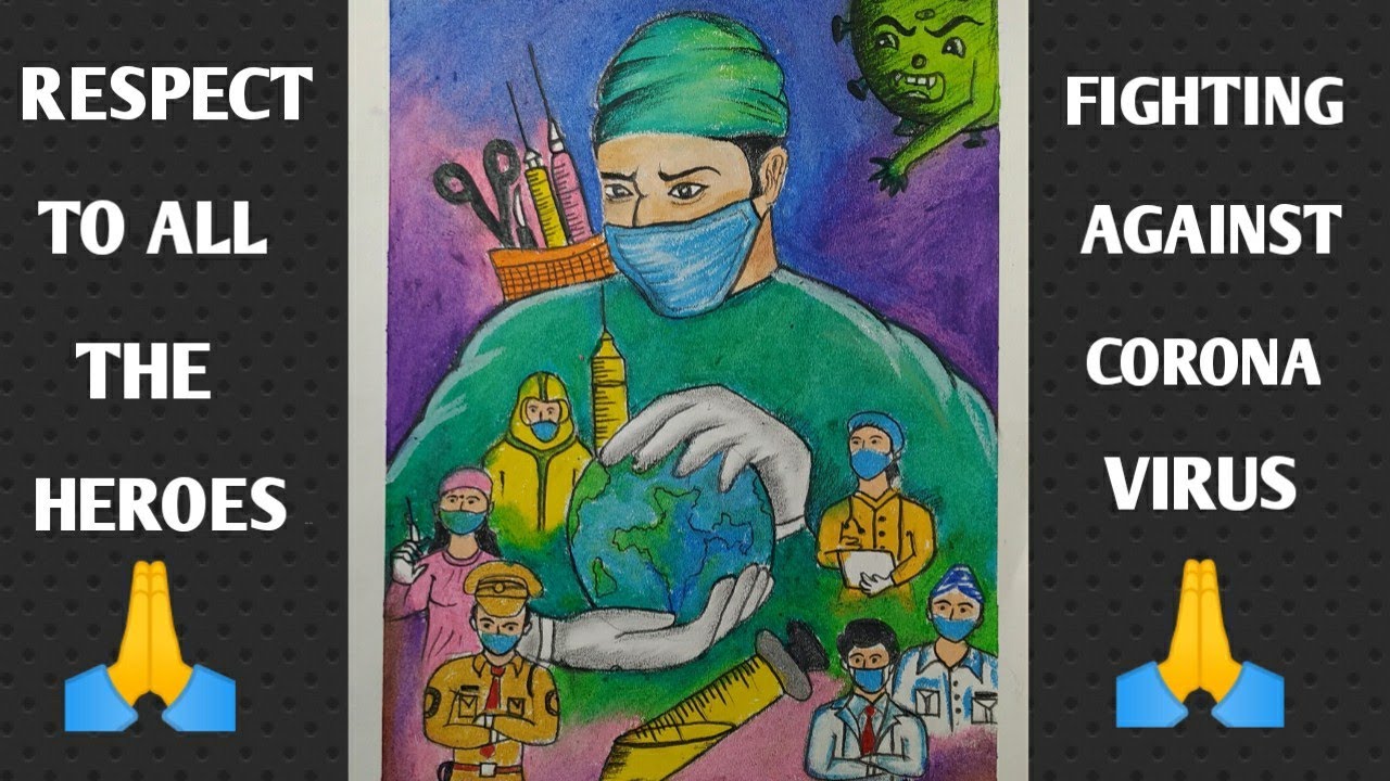 Corona creative drawing ll Respect to all the heroes fighting against corona