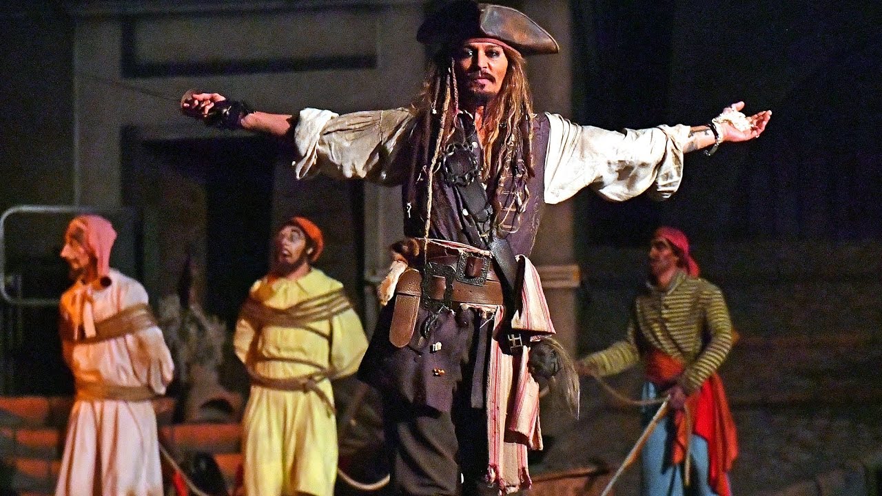 Johnny Depp at Disneyland Pirates of the Caribbean April 26, 2017