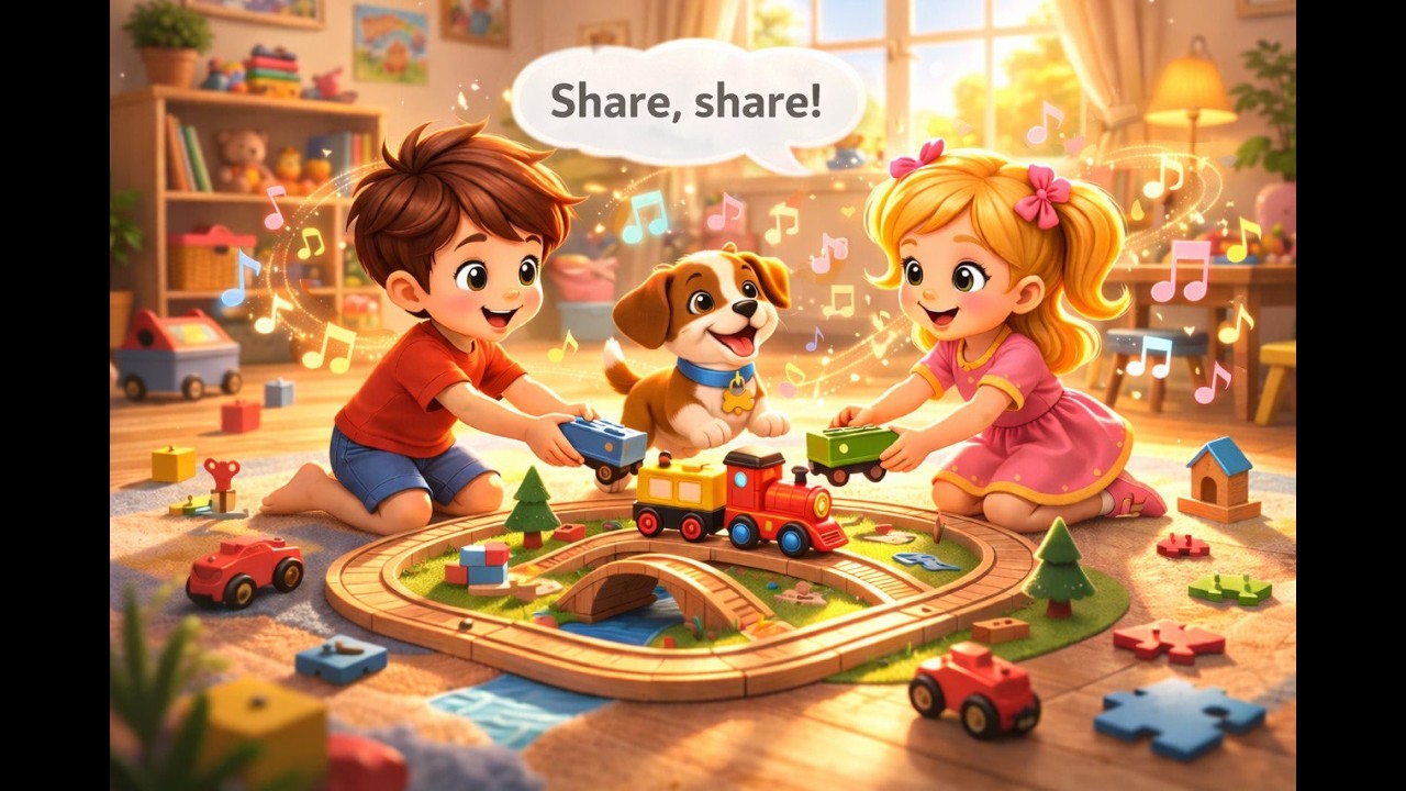 Sharing Makes Playtime Fun | Gentle Song For Kids | Leo & Lily's Little World
