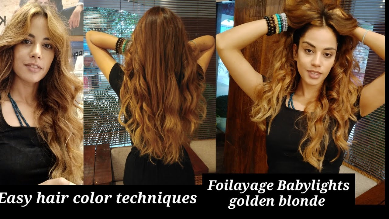 Easy hair color techniques/Foilayage Babylights/ hair trends/golden blonde - haircut expert Shyama's