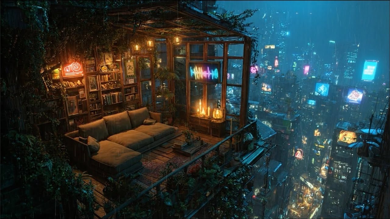 Late Night Lofi Hip Hop | Japanese Cityscape & Rain for a Calm & Focused Mind
