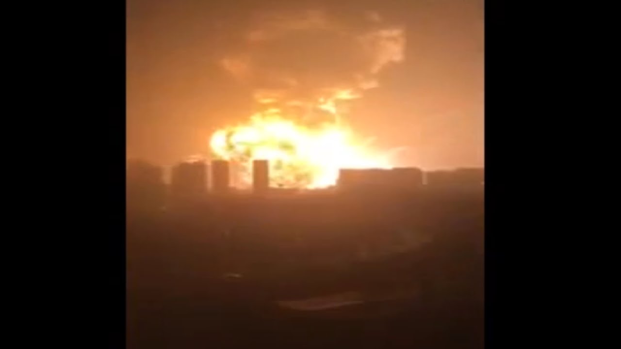 Tianjin, China Explosion Synced Up: Tianjin explosion