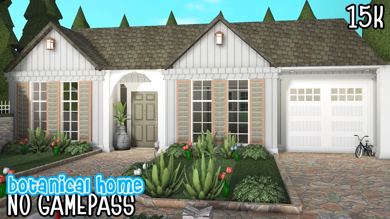 Bloxburg : 15k No Gamepass Aesthetic Botanical Home | No Largeplot | Roblox - House Build