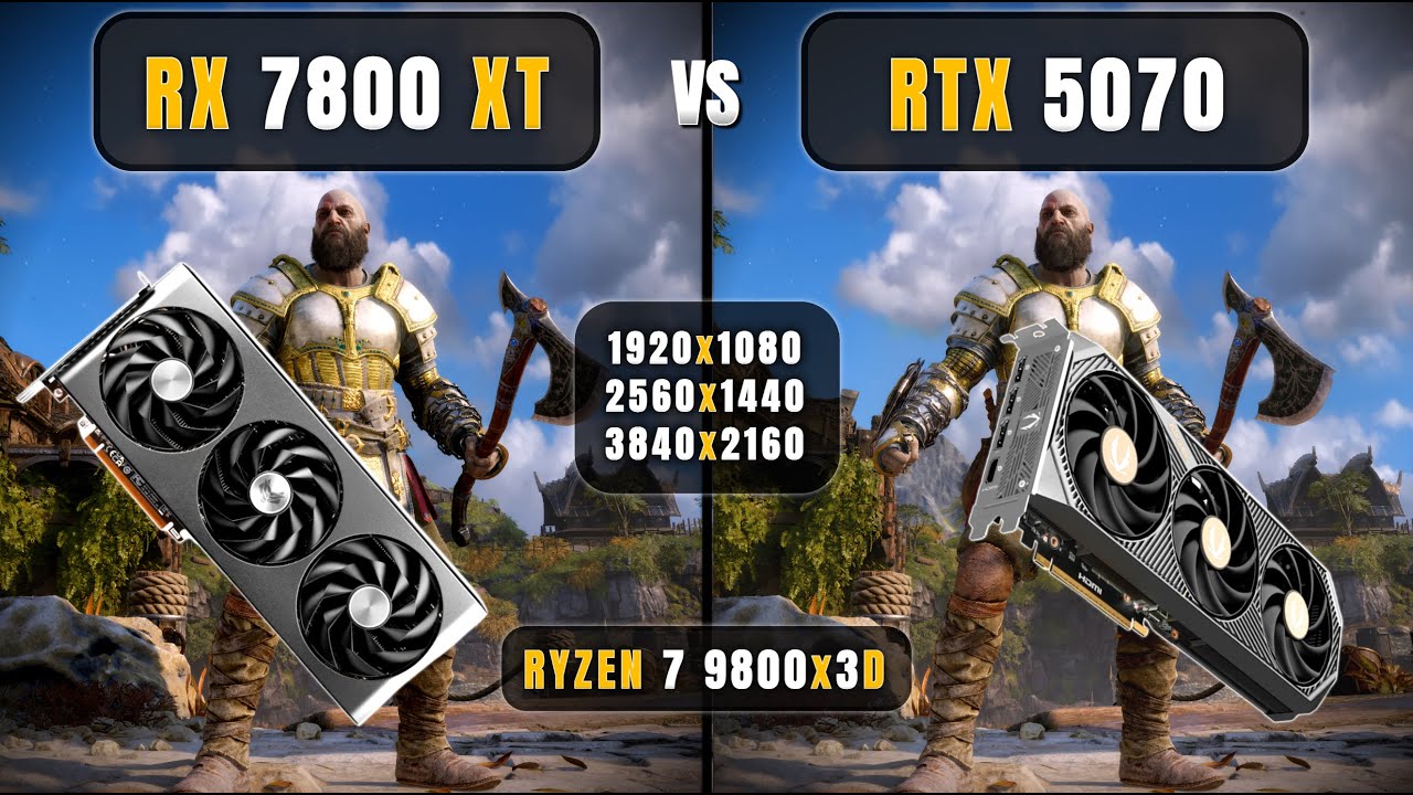 RTX 5070 vs RX 7800 XT | 1080P, 1440P, 4k | Biggest Comparison | R7 9800x3D