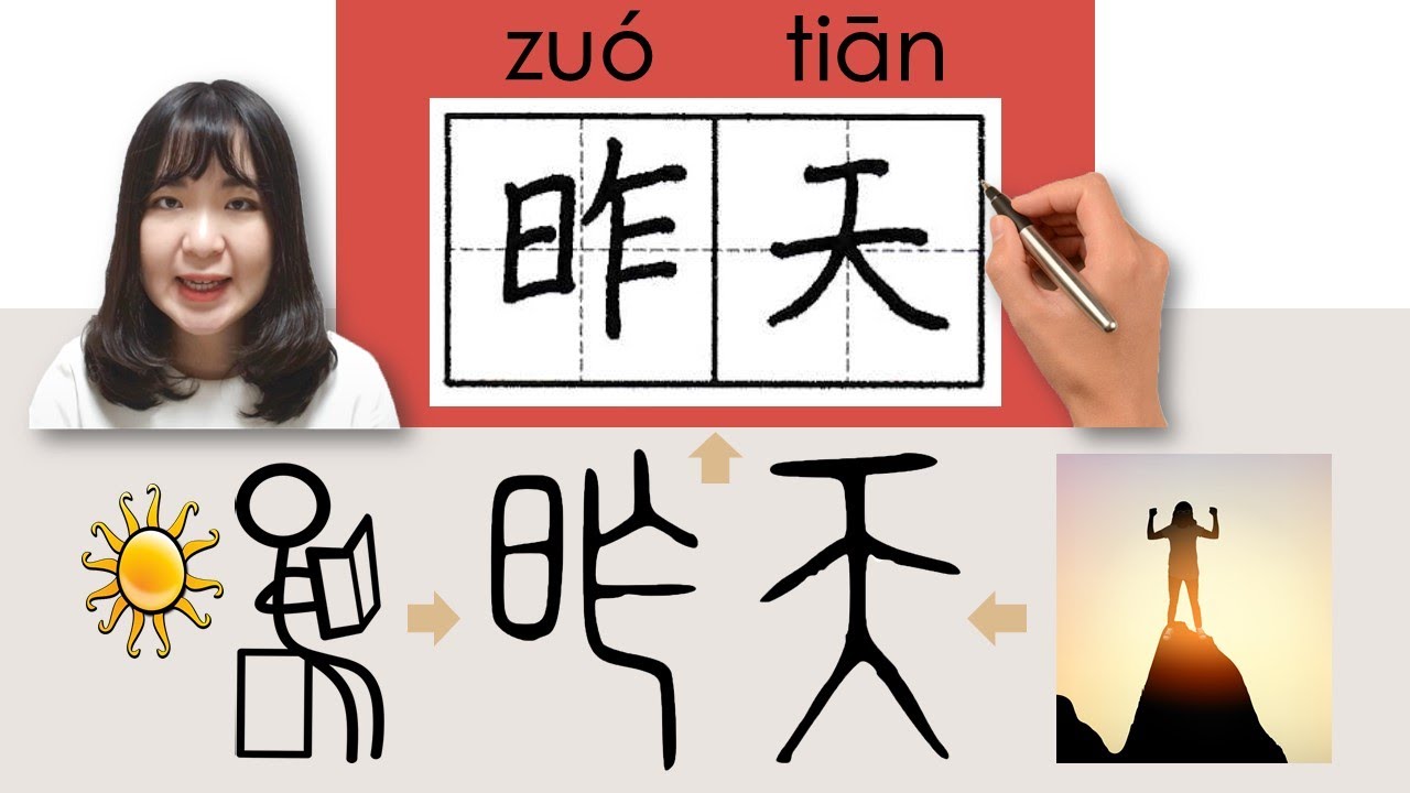 【NEW HSK1】_#hsk1 昨天/zuotian(yesterday)How to Pronounce&Write Chinese Vocabulary/Character/Radical