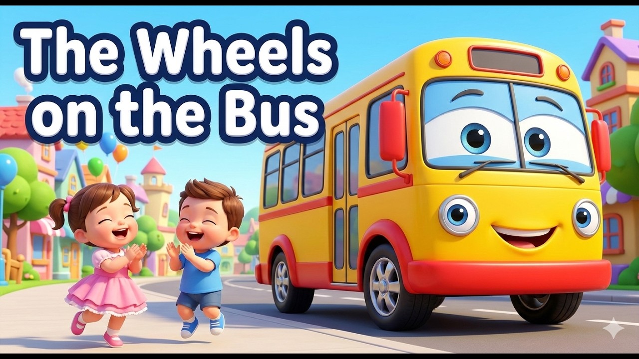 The Wheels on the Bus – Slow Fun Ride | 3D Cartoon for Toddlers