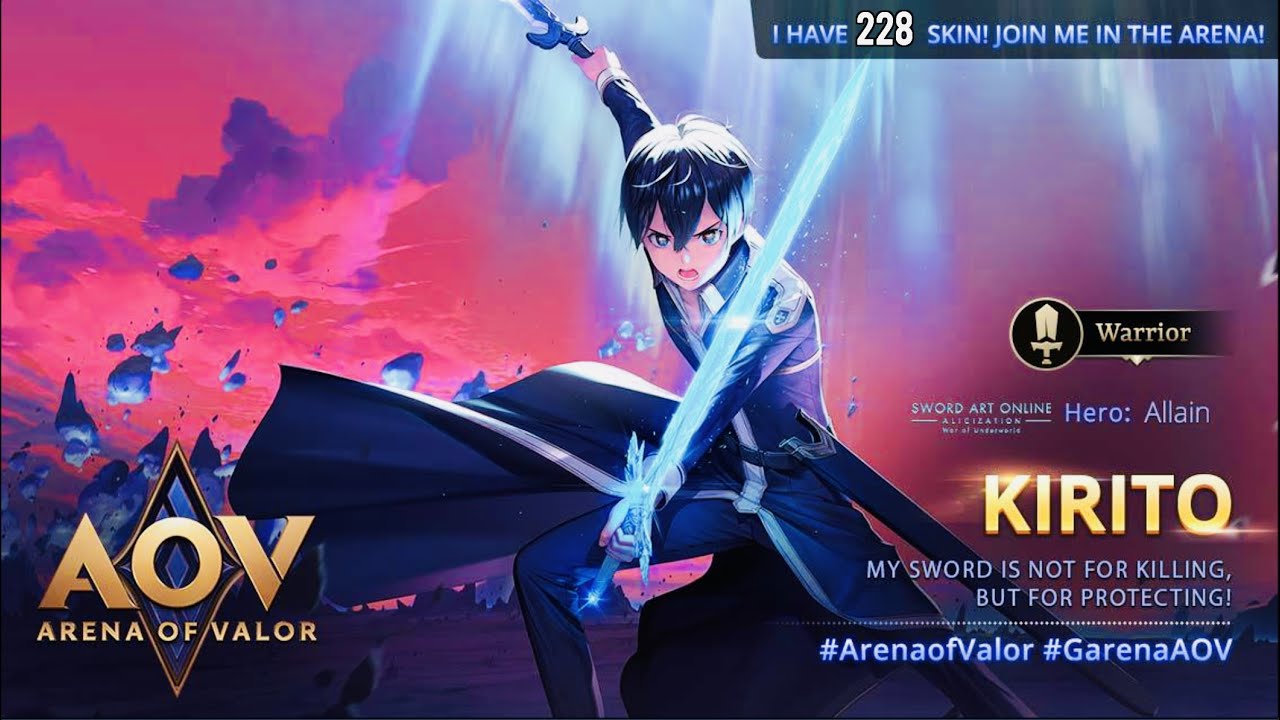Arena Of Valor - AOV x SAO - Kirito Skin gameplay