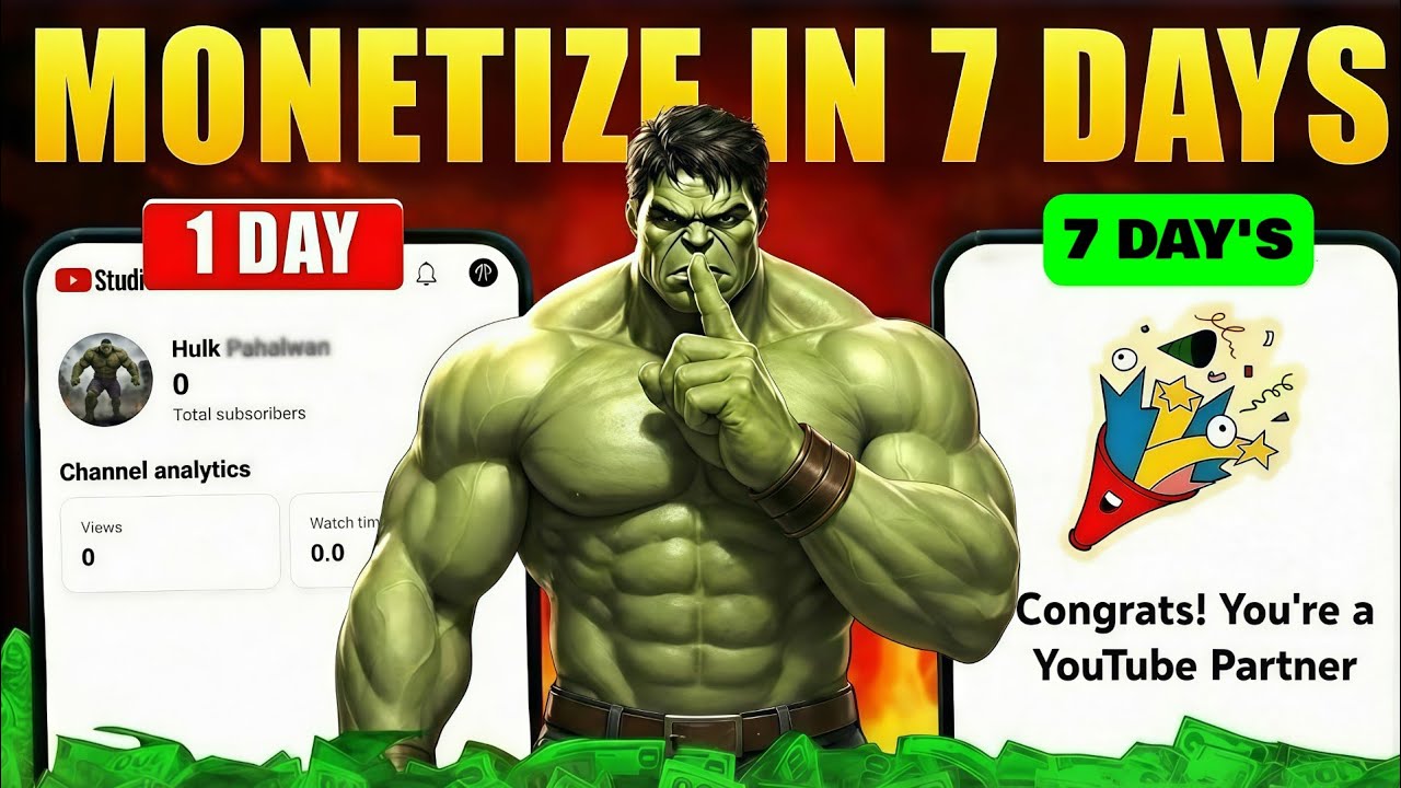 I Uploaded Just 7 AI Hulk Shorts & Channel Got Monetized 😱 (Real Proof)
