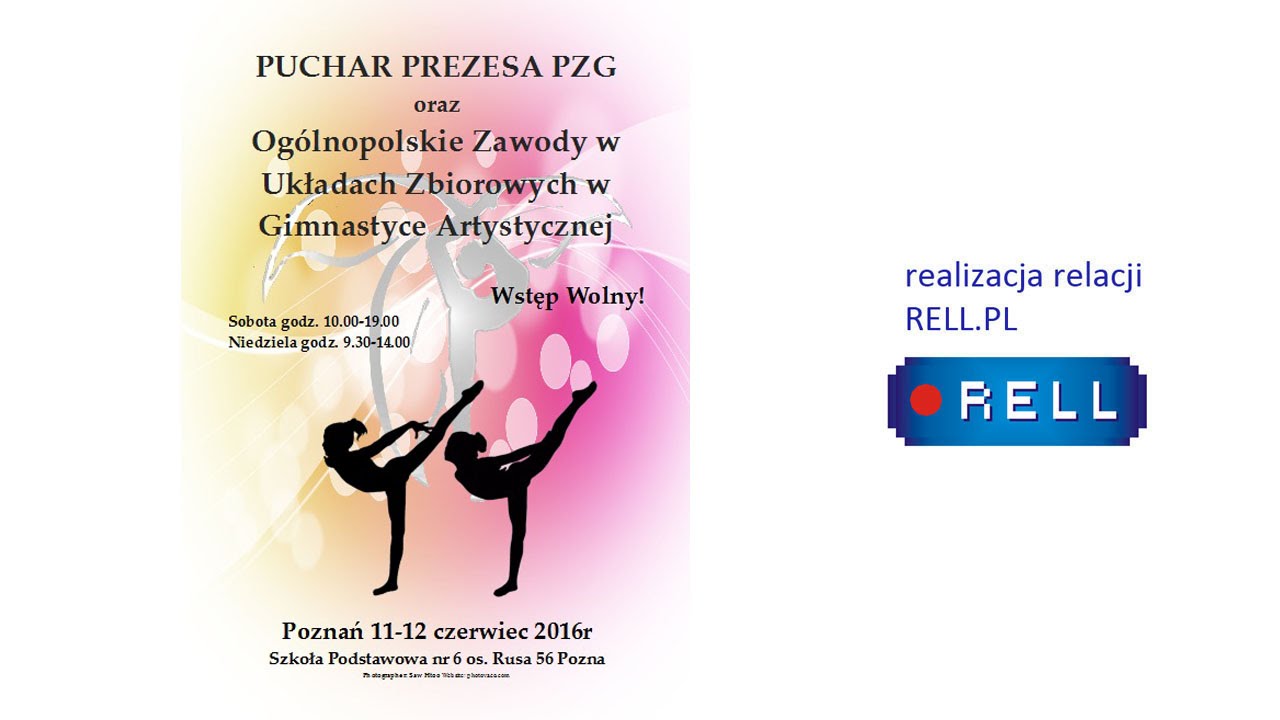 Puchar Prezesa PZG w gimnastyce artystycznej -  Poznań 11-12.06.2016 (NIEDZIELA)