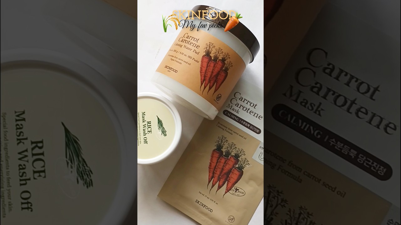 SKINFOOD Rice Mask & Carrot Carotene trio for calm, bright, hydrated glow 🧡✨