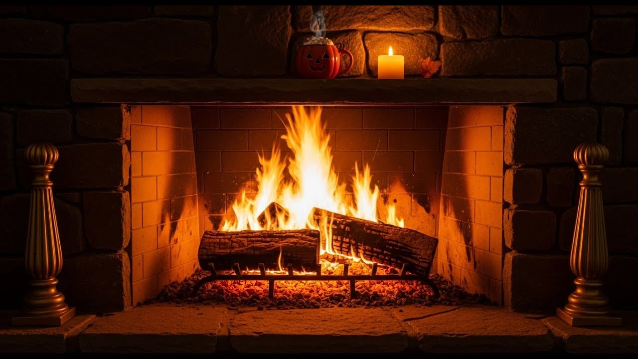 Cozy Fireplace |  With Bright Flames, Glowing Embers, And The Soothing Crackle of Fire | 4 Hours