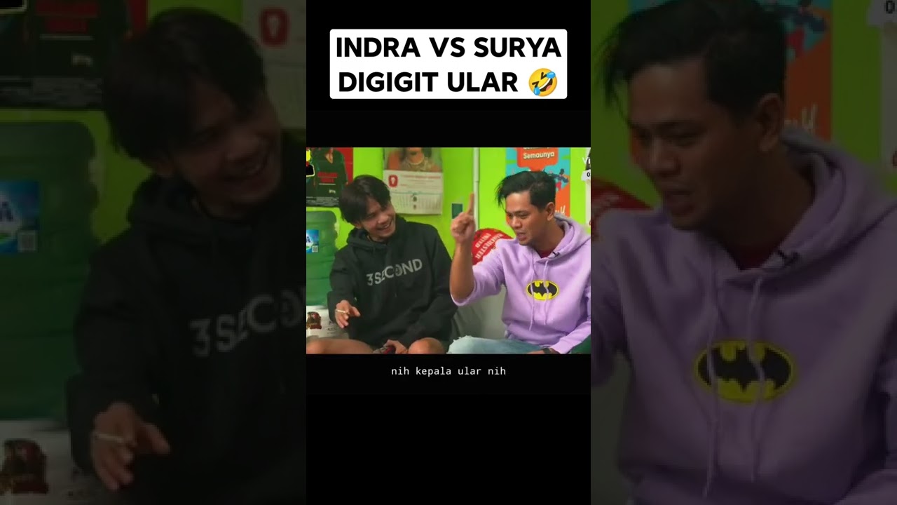 INDRA VS SURYA DIGIGIT ULAR 🤣 #shorts #indrafrimawan #ngakak #suryainsomnia #videolucu #viral