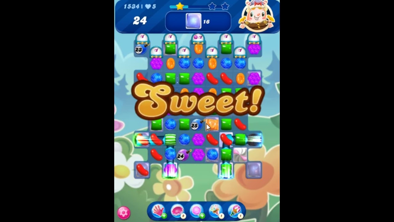 Candy Crush Saga Level 1534 - 1 Stars, 30 Moves Completed