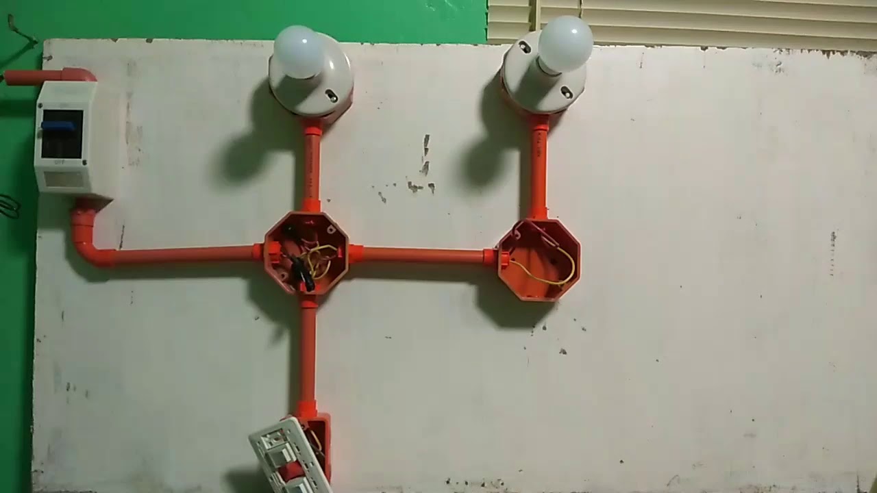 House wiring(tagalog) 2bulb controll by 2 gang switch