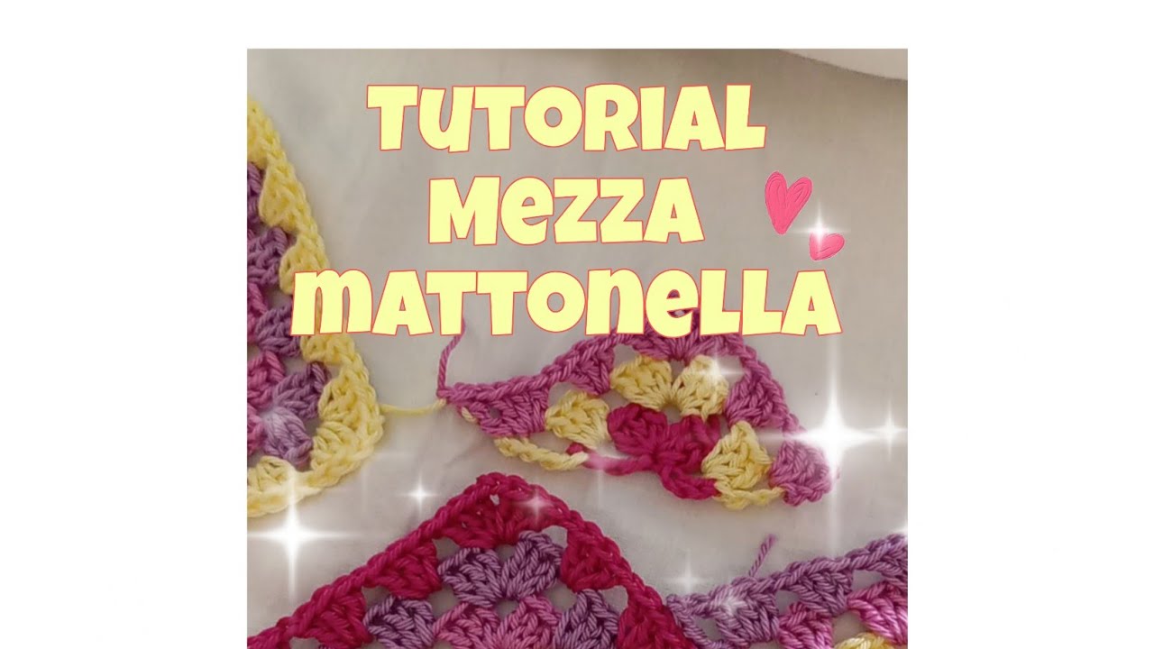 TUTORIAL :come realizzo le mezze mattonelle #grannysquare