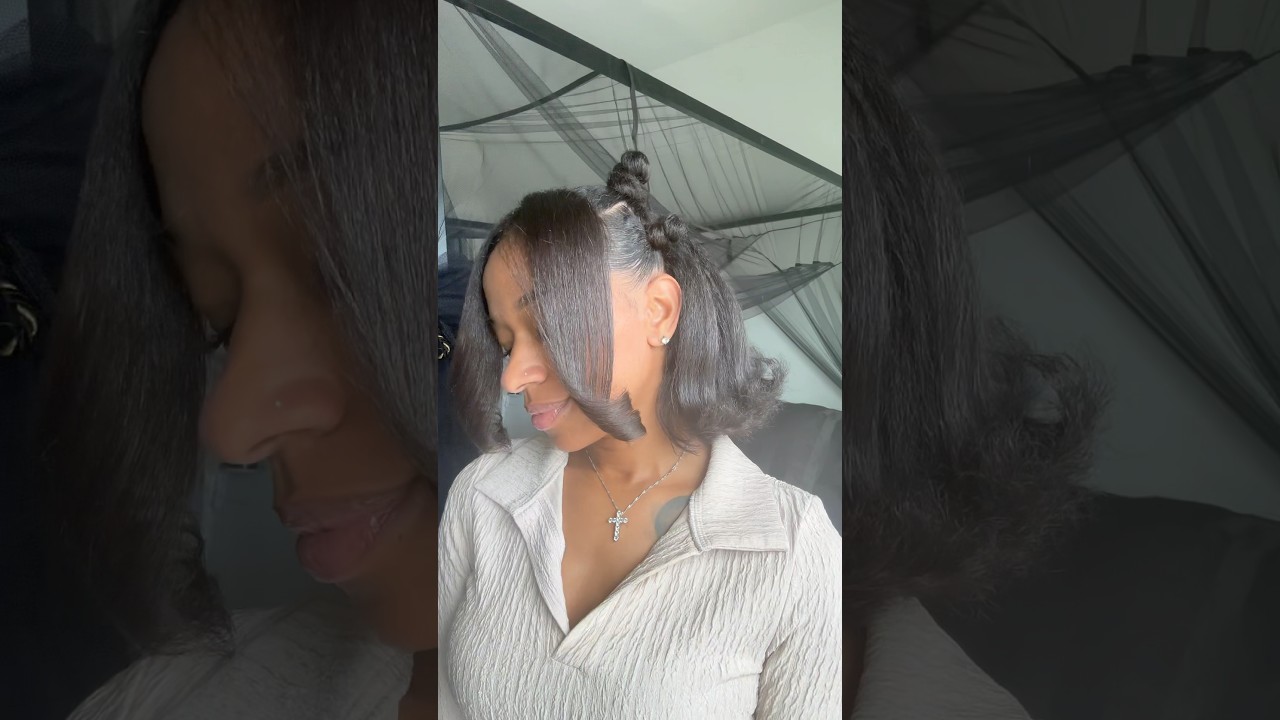 Hairstyles on short blow dried hair #shorts