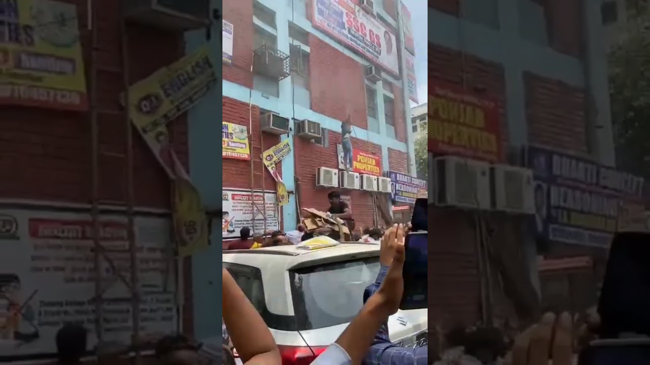 Fire Incident took place in Mukherjee Nagar Sanskriti IAS coaching #trending #upsc #video #viral
