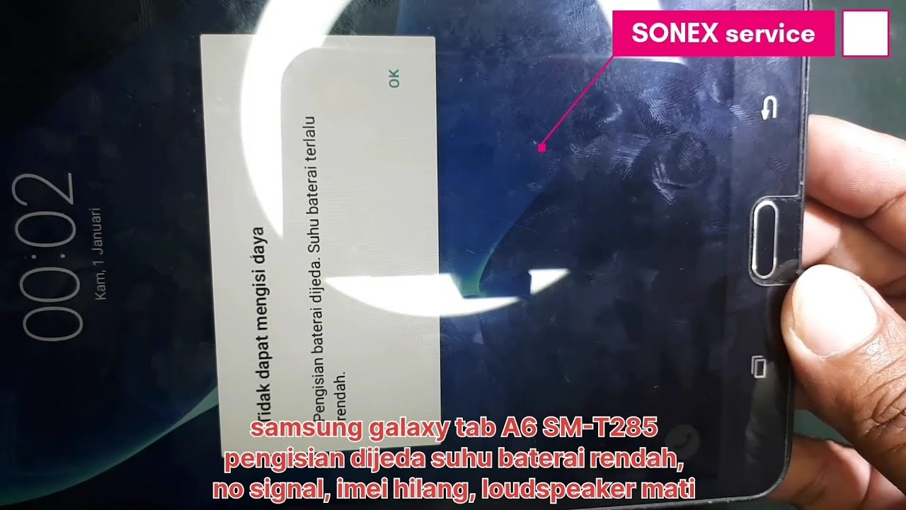 samsung tab A6 SM-T285 masalah charging suhu baterai, signal, imei, speaker, selesai hanya 1 langkah