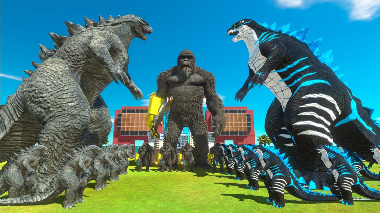GODZILLA 2014 VS SHARK GODZILLA VS KONG 2024 of Evolution Size Comparison