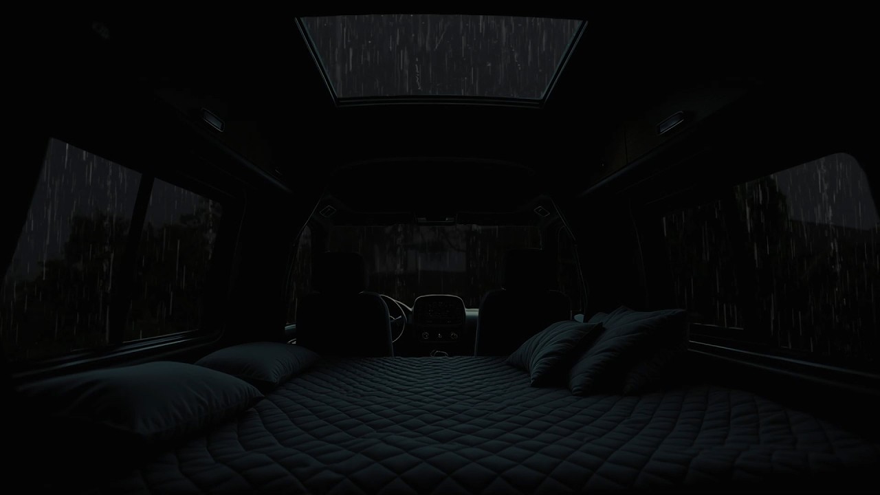 No Ads,Cozy Car in Thunderstorm _ Rain & White Noise for Deep Sleep, Focus & Stress Relief 🌧️