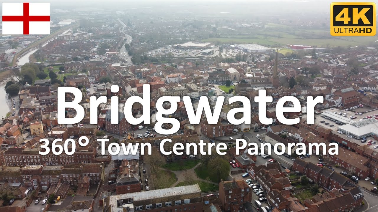 Bridgwater - Town Centre Panorama | Somerset | England | UK - 4k 360°