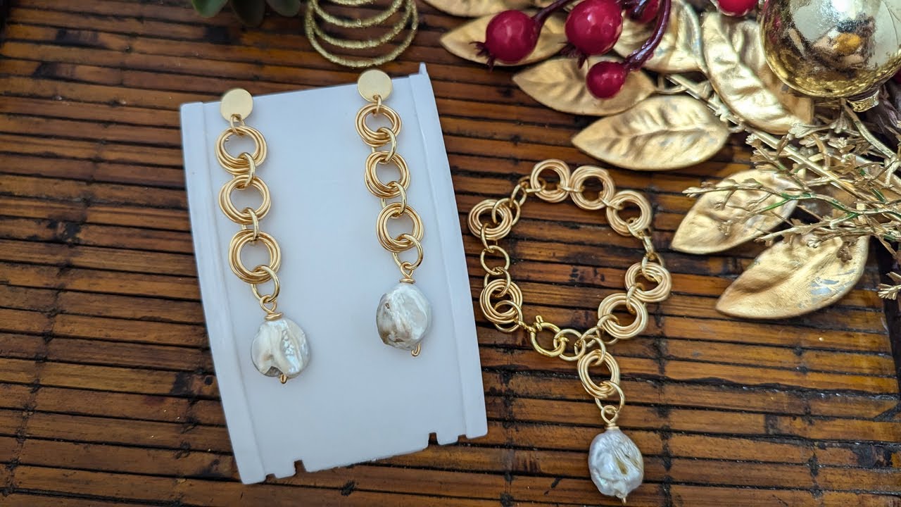 Aretes y Pulsera Nido en Alambrismo