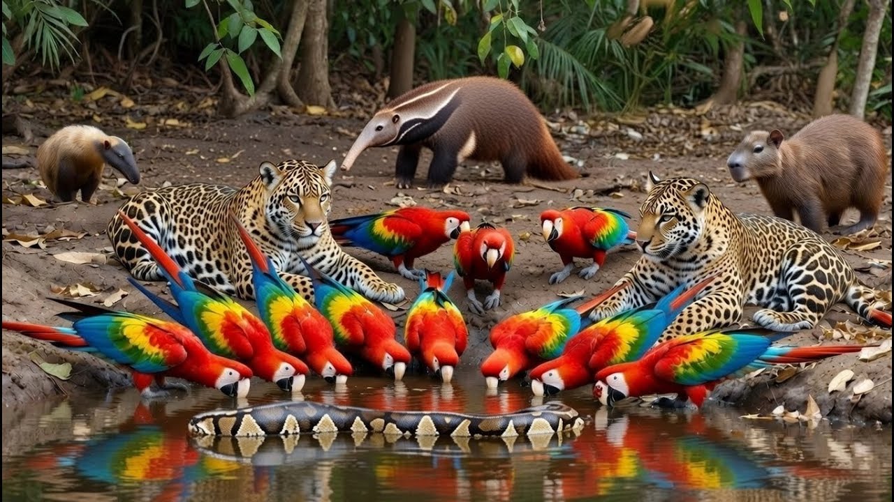 CENA RARA : ANIMAIS SELVAGENS BUSCAM ALIMENTO E ÁGUA APÓS A ESTAÇÃO SECA | Imagens Reais da Floresta