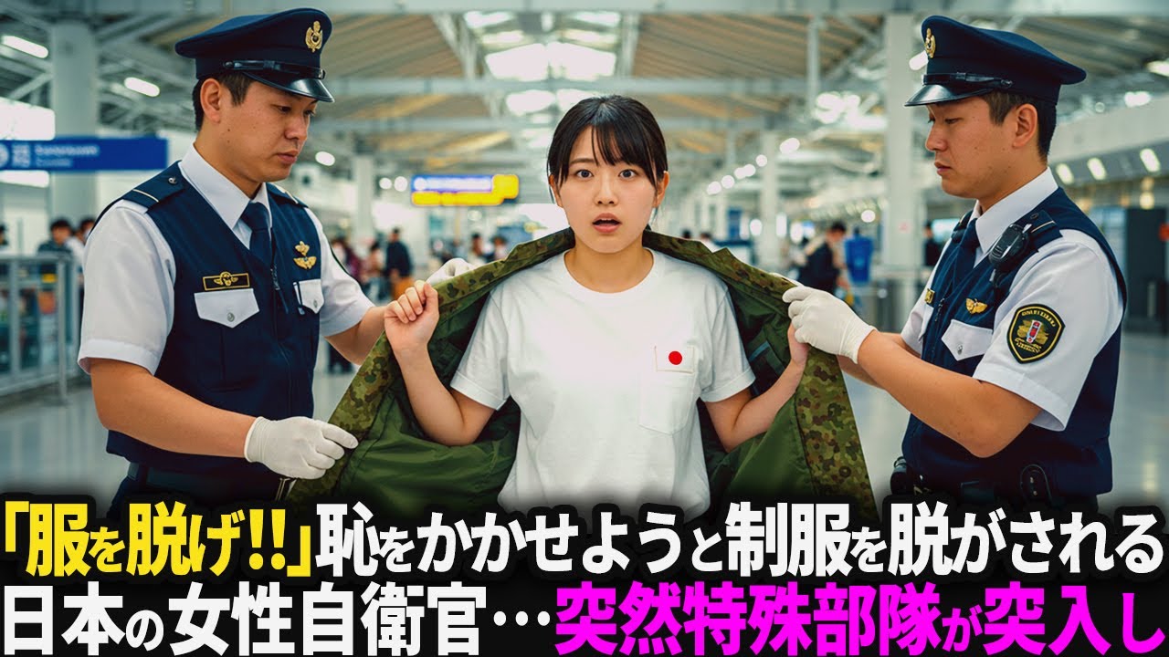 「コスプレかよ笑」日本の女性自衛官が搭乗前に制服を脱ぐよう強要される。しかし、突然特殊部隊が空港に突入し…