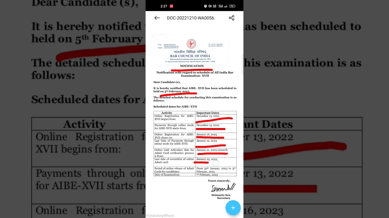 AIBE EXAM DATE NOTIFICATION #advocate #barcouncil #aibe17