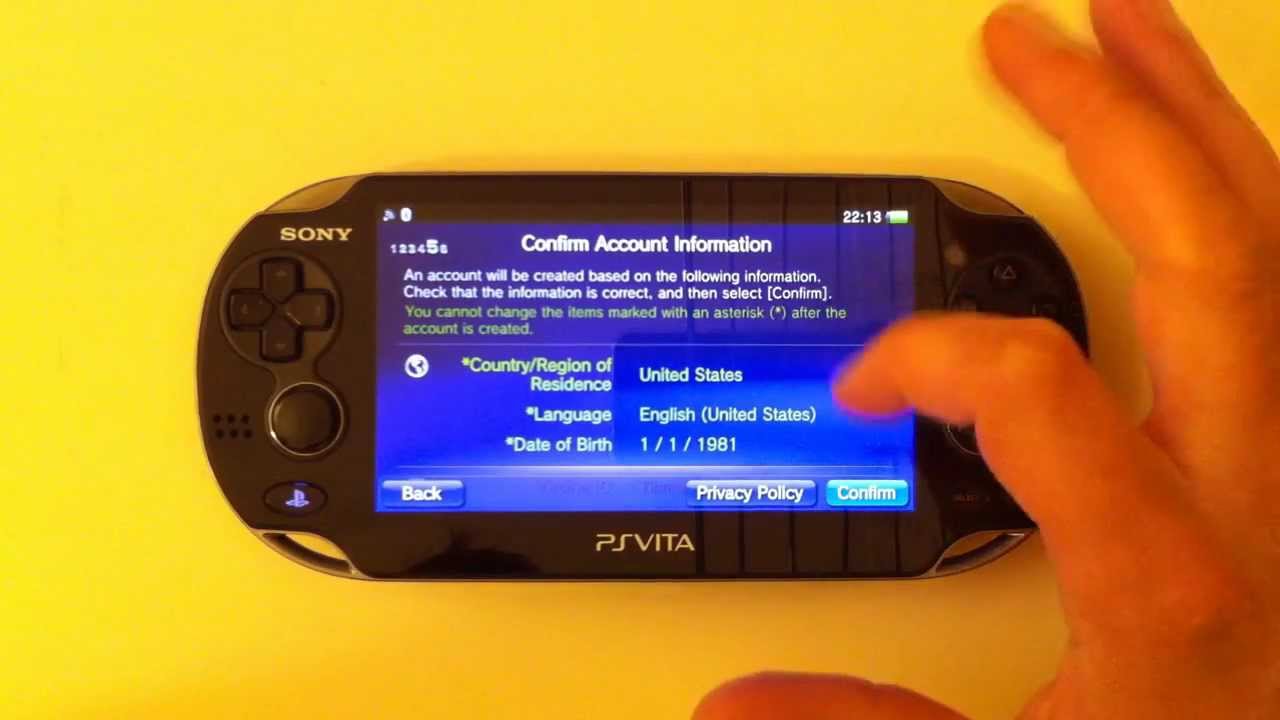 Creare Account PSN Americano (USA) con PS Vita Europea Pal - Tutorial