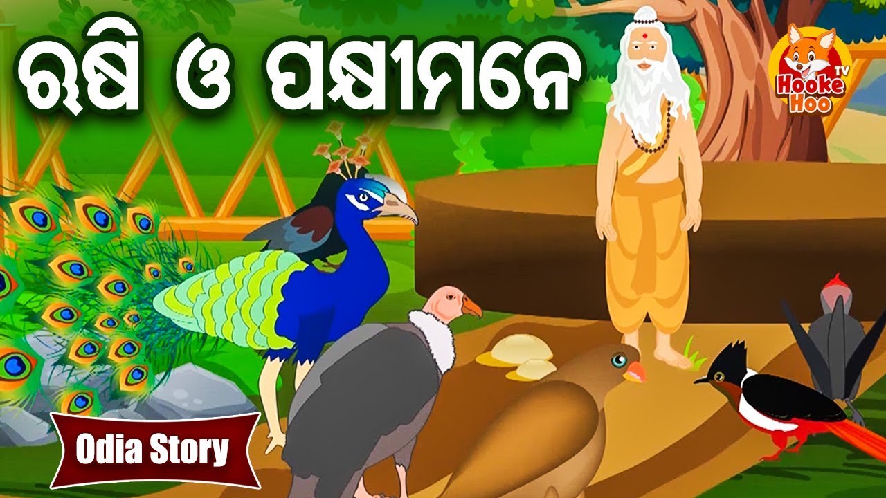 Rusi O Pakhi Mane ଋଷି ଓ ପକ୍ଷୀମାନେ Odia Moral Story |  Huke Hu TV