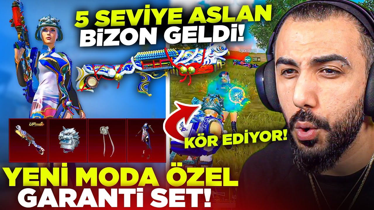 YENİ 5 SEVİYE ASLAN BİZON VE YENİ MODA ÖZEL GARANTİ SET GELDİ!! 😮 (RAKİBİ KÖR EDİYOR | PUBG MOBILE