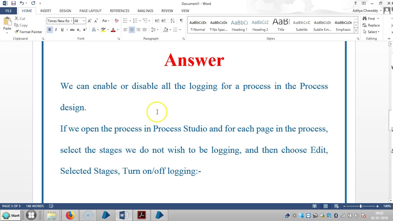 BluePrism RPA - Interview Questions - Logging  - BPIQ2003 - Aditya RPA Academy BTM Layout