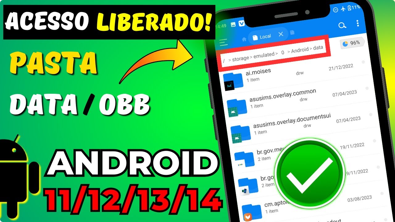COMO TER ACESSO A PASTA DATA NO ANDROID 11,12,13 e 14 (QUALQUER CELULAR SEM ROOT!)