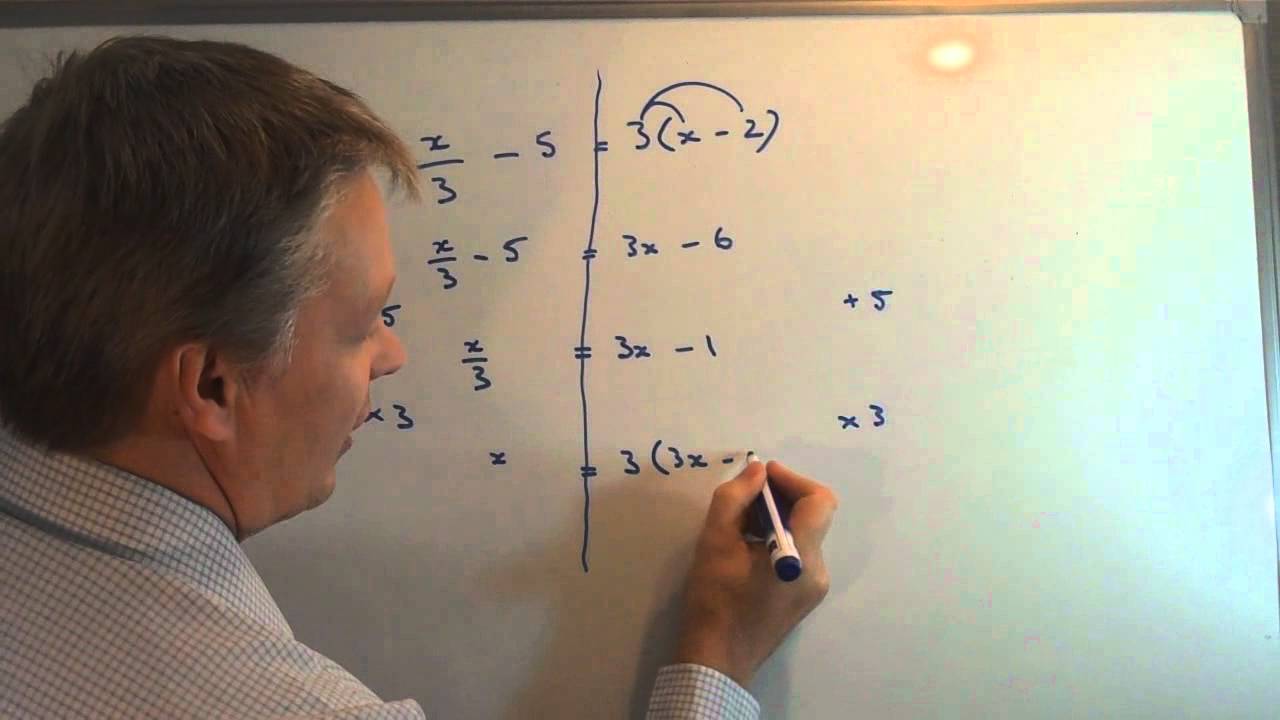 How to solve linear equations with fractions and brackets