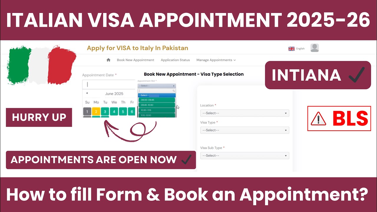 Italian Visa Appointment 2025-26 | How to fill Form & Book an Appointment | Appointments Open Now