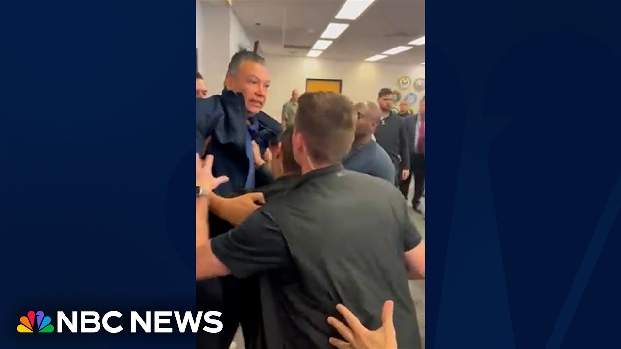 WATCH: Sen. Alex Padilla forcibly removed from Noem press conference