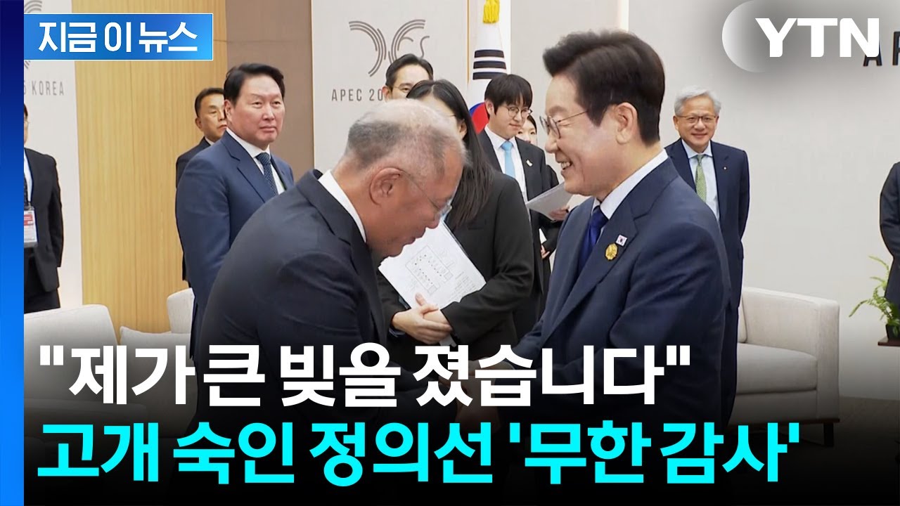 정의선, 깊이 고개 숙이더니...이 대통령에 