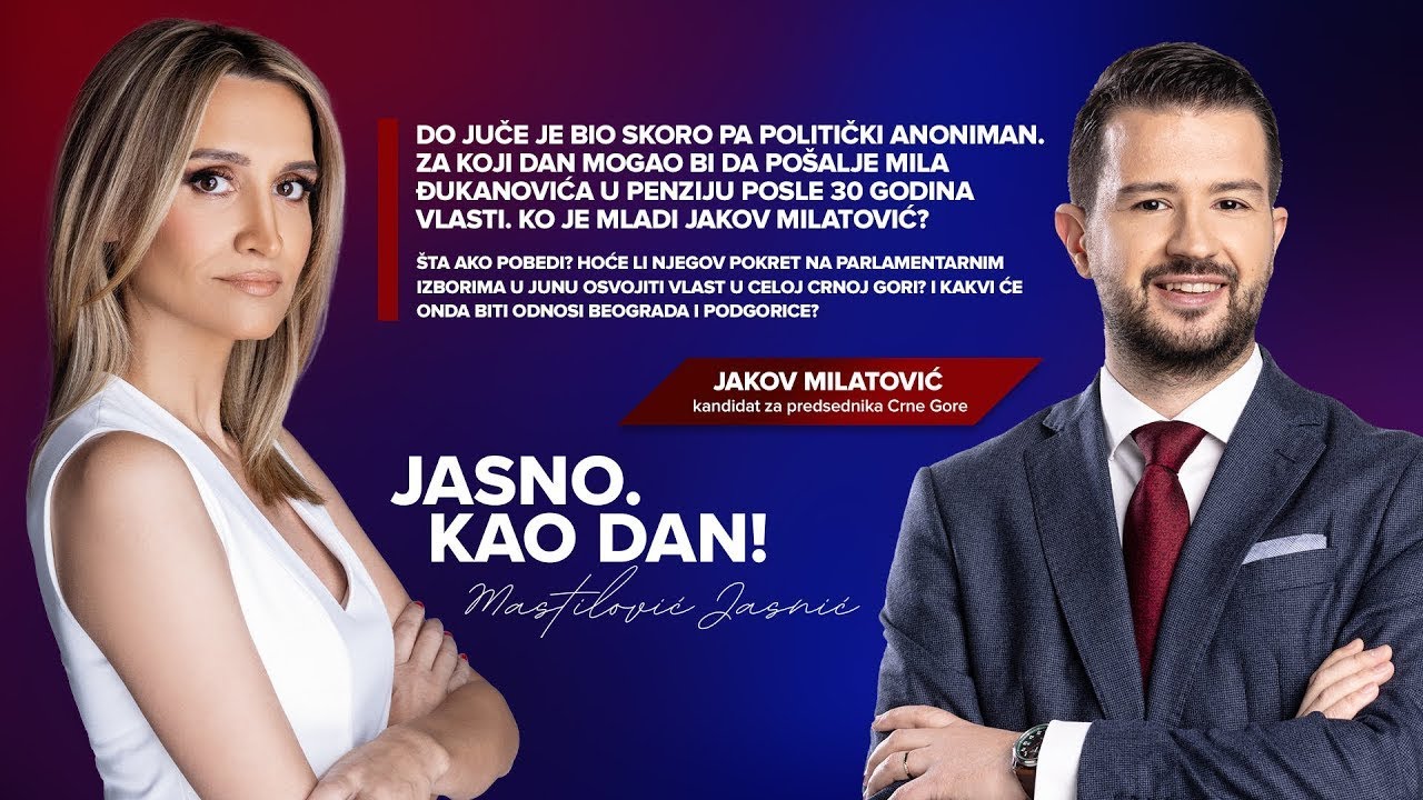 Jasno kao dan sa Ivanom Mastilović Jasnić! Gost: Jakov Milatović