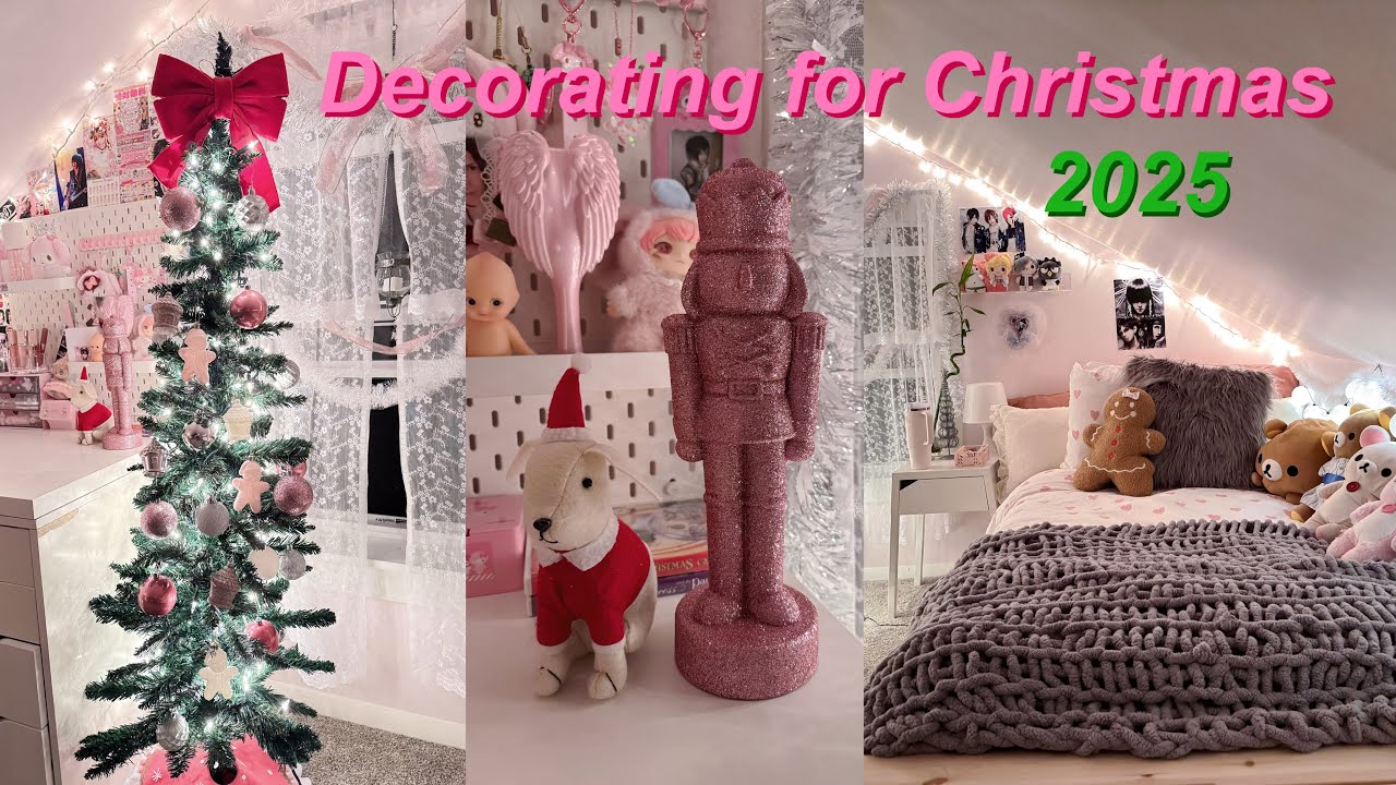 Christmas Room Makeover 🎄🩰 Pink Christmas, decorating + mini room tour 2025