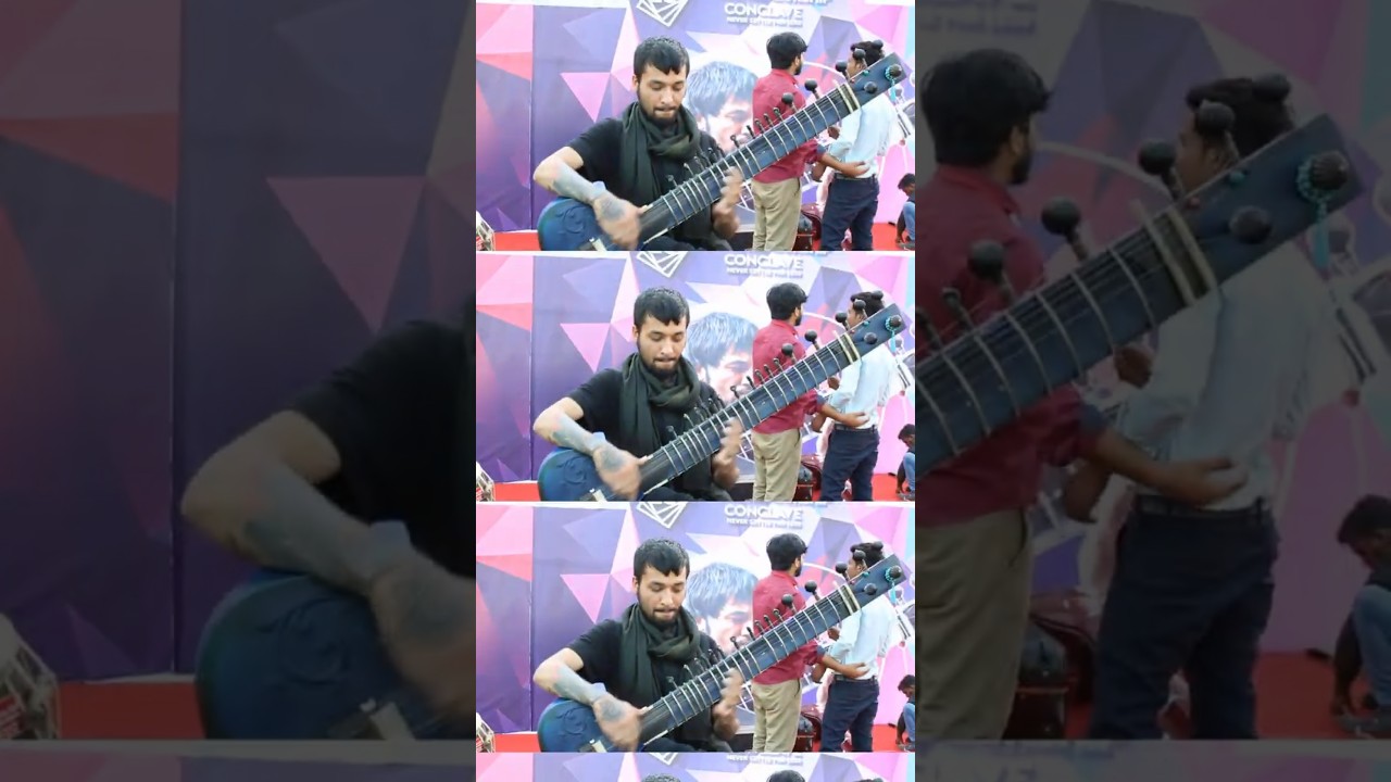 Sitar Player Rishabh Seen doing the soundcheck 