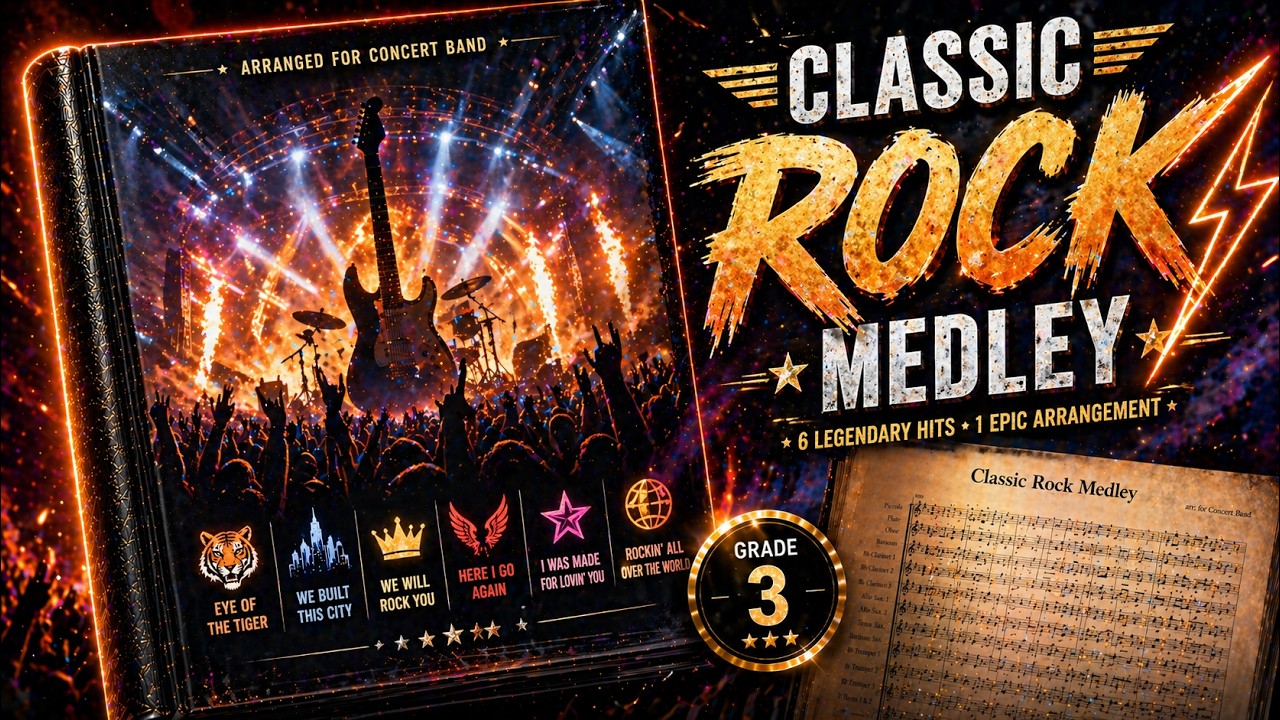 80's Classic Rock Mix | Classic Rock Medley for Concert Band | Arranged by Thomas Bergmann| Score