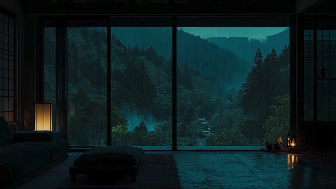 Peaceful Night Rain in a Garden 🌙 Relaxing Rain Sounds for Sleep & Stress Relief