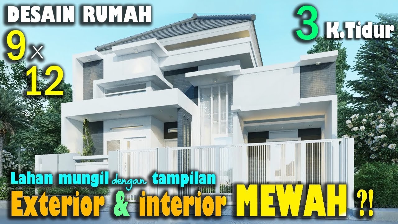 Desain rumah lahan 9x12 dengan 3 kamar tidur