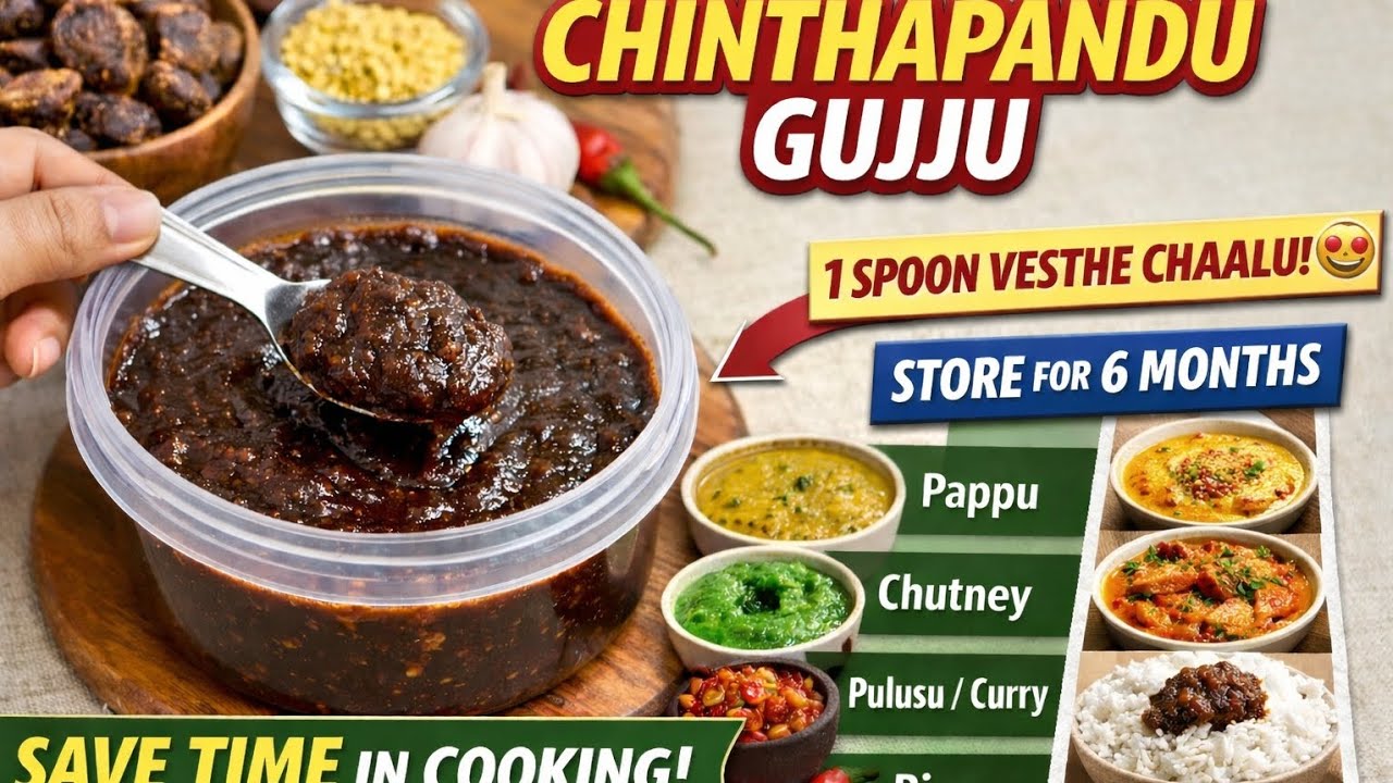 Chinthapandu Gujju Preparation | Time Saving Kitchen Hack | Store for 6 Months