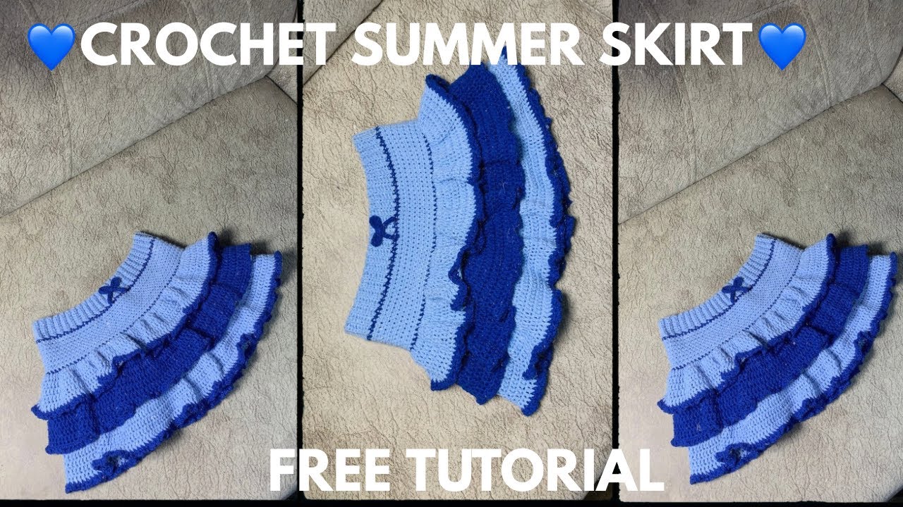 mini ruffled layered coquette skirt | crochet beginner friendly tutorial