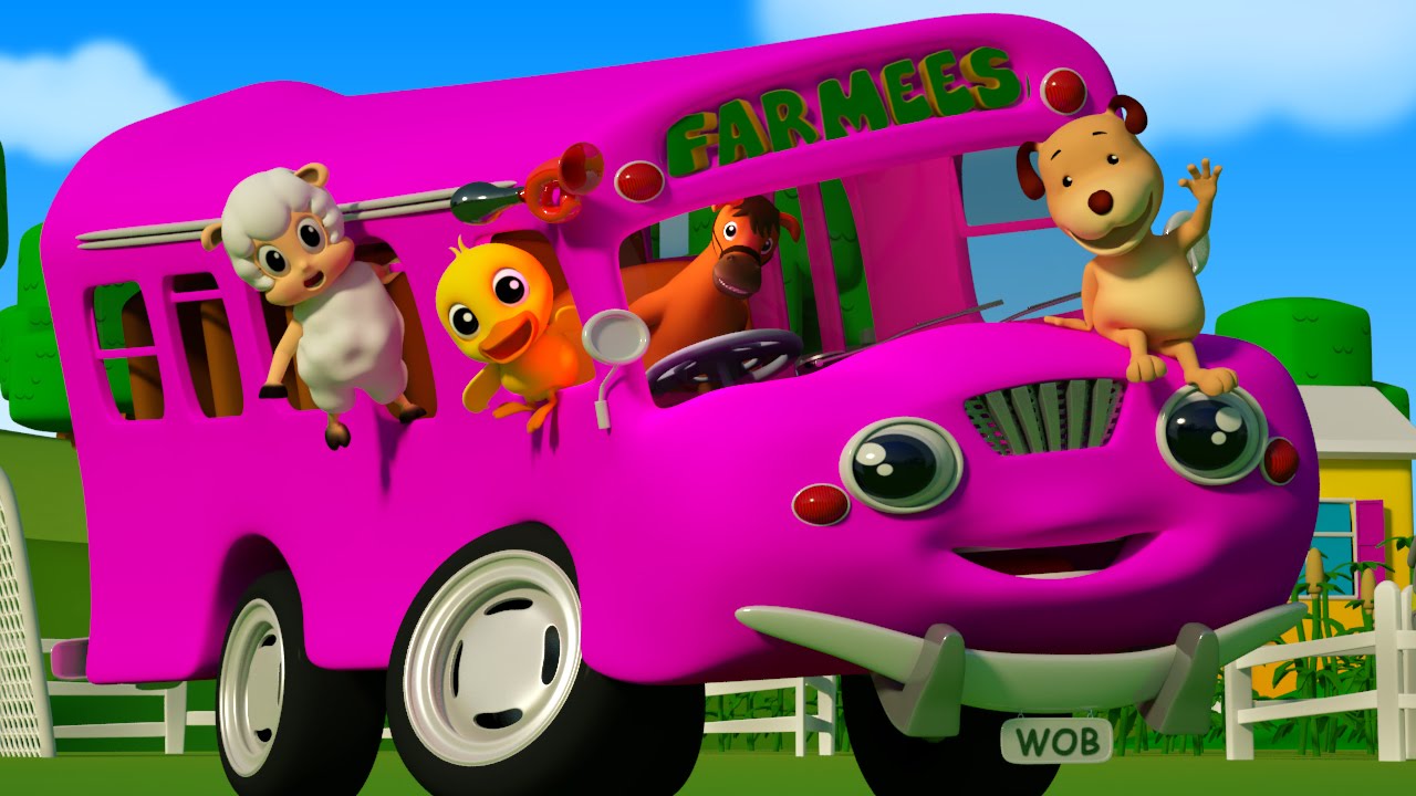 Purple Wheels On The Bus Go Round And Round | Nursery Rhyme for Kids | Baby Songs by Farmees