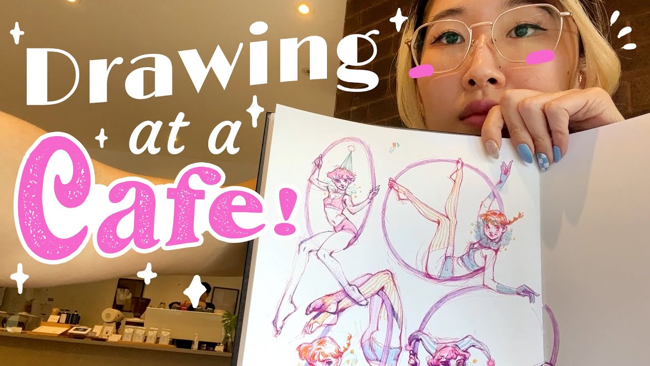 Drawing at a popular Toronto Cafe!👀☕️Using only PENS ✍️ Cafe Diaries ep06