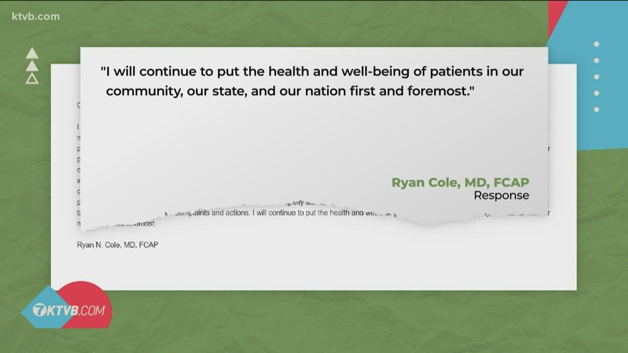 Dr. Ryan Cole responds to complaint from Idaho Medical Association
