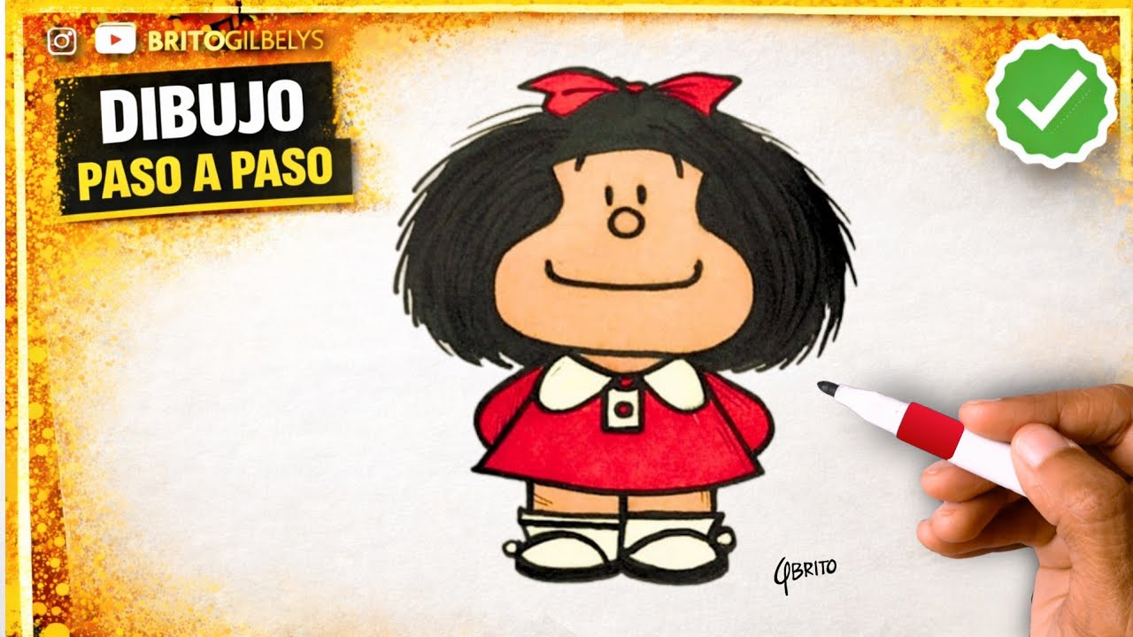 Cómo Dibujar a MAFALDA 🎀 | Paso a Paso | Dibujemos juntos
